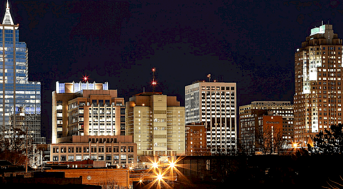 Downtown Raleigh, one of the three major cities in the Triangle
