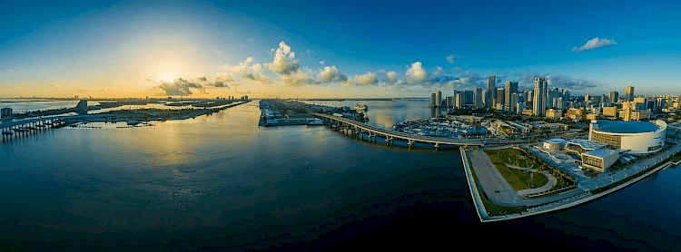 A panoramic view of scenic Miami