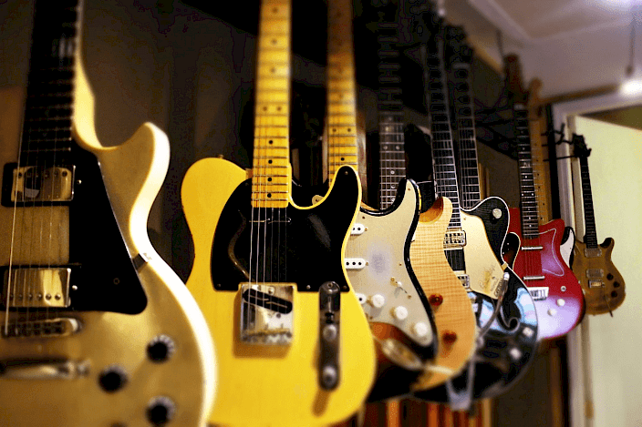 Guitars in a local Nashville store