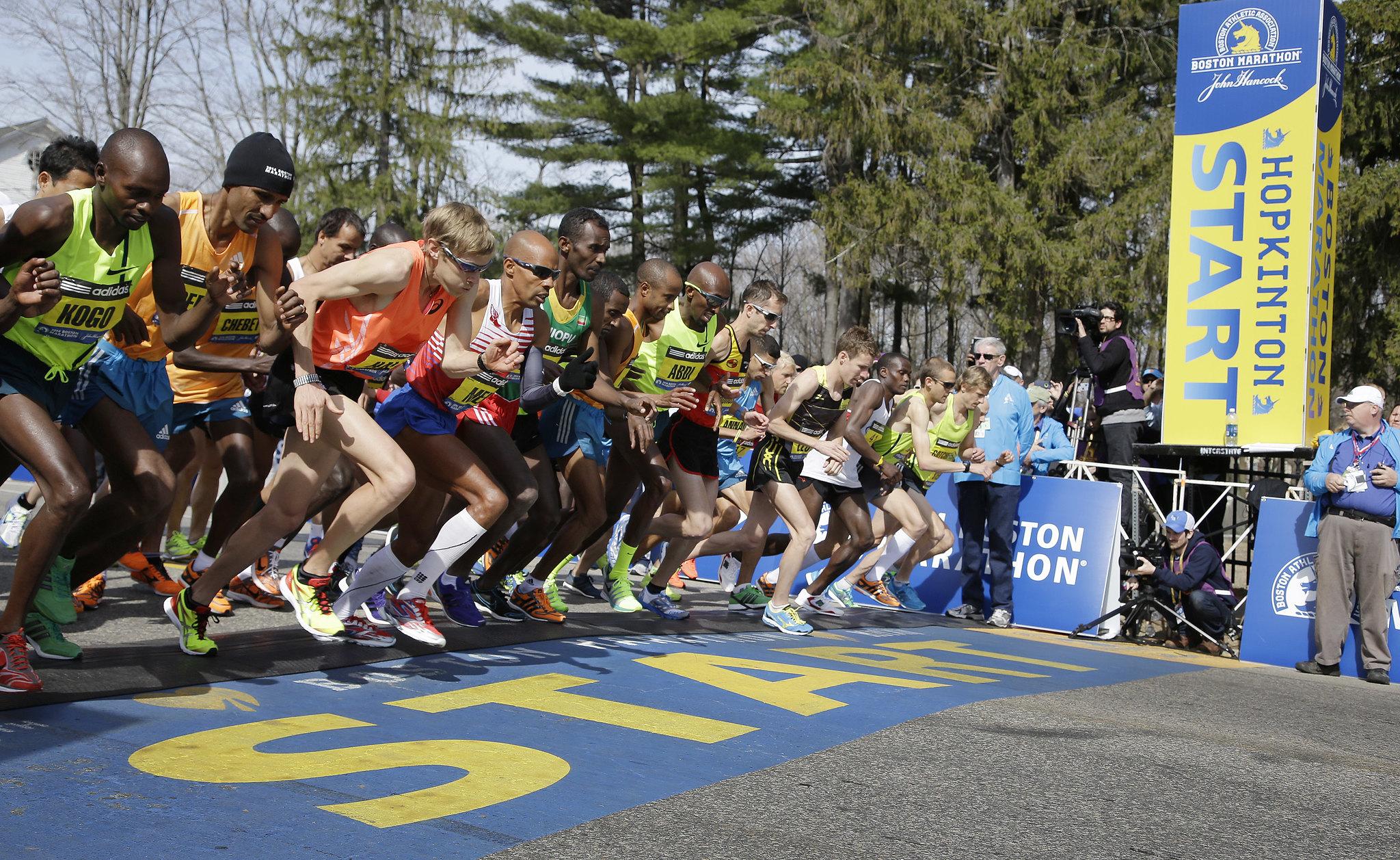 starting line of boston marathon